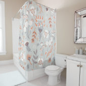 Weiche Pastellfarben, graue Orangenblüte, Nahtlose Duschvorhang (Beispiel)