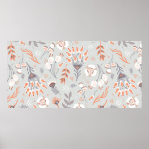 Weiche Pastellfarben, graue Orangenblüte, Nahtlose Poster