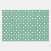 Weiche Pastellfarben Minze, grüne und weiße Polka- Geschenkpapier Set (Vorderseite)