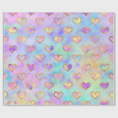 Weiche Pastellfarben mit Goldheartenpapier Geschenkpapier (Flach)