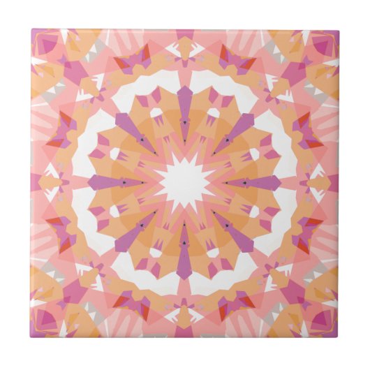 Weiche Pastellfarben Pfirsichfarben Lila Star-Deko Fliese (Vorderseite)