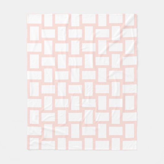 Weiche Pastellfarben Pink & White Weave Design Fleecedecke (Vorderseite)
