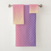 Weiche Pastellfarben Polka Dot Pink Violett Badhandtuch Set (Insitu)