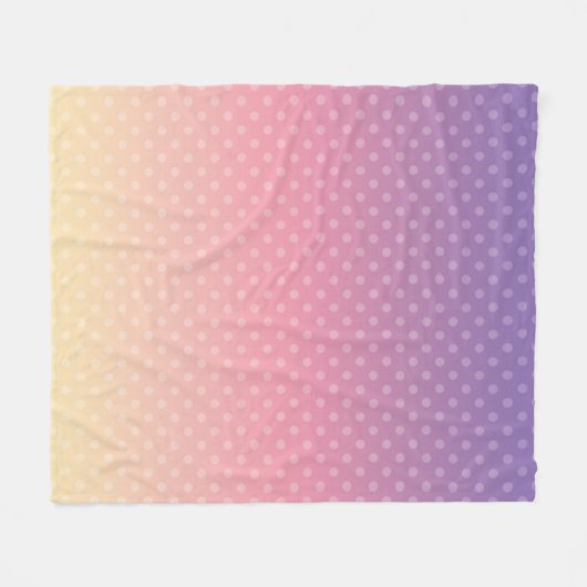 Weiche Pastellfarben Polka Dot Pink Violett Fleecedecke (Vorderseite (Horizontal))