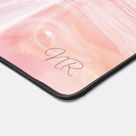 Weiche Pastellfarben Rosa Marmorklammer Name oder Schreibtischunterlage (Ecke)
