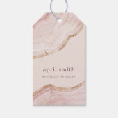 Weiche Pastellfarben Rose Gold Agate Marmor Textur Geschenkanhänger (Vorderseite)