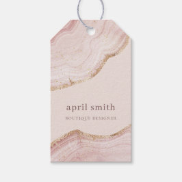 Weiche Pastellfarben Rose Gold Agate Marmor Textur Geschenkanhänger