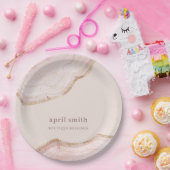 Weiche Pastellfarben Rose Gold Agate Marmor Textur Pappteller (Party)