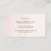 Weiche, pastellfarbene Blume Elegant Stilvoll mode Visitenkarte (Rückseite)