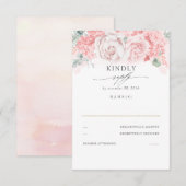 Weiche, pastellfarbene Blume mit RSVP Karte (Vorne/Hinten)