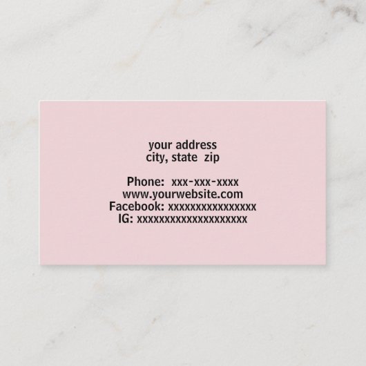 Weiche pastellfarbene Blume Visitenkarte (Rückseite)