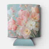Weiche, pastellfarbene Frühlingsblumen Design Deli Dosenkühler (Rückseite)