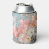 Weiche, pastellfarbene Frühlingsblumen Design Deli Dosenkühler (Kanne Rückseite)