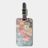 Weiche, pastellfarbene Frühlingsblumen Design Deli Gepäckanhänger (Vorderseite vertikal)