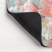 Weiche, pastellfarbene Frühlingsblumen Design Deli Mousepad (Ecke)