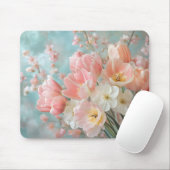 Weiche, pastellfarbene Frühlingsblumen Design Deli Mousepad (Mit Mouse)