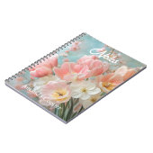 Weiche, pastellfarbene Frühlingsblumen Design Deli Notizblock (Linke Seite)