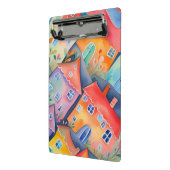 Weiche pastellfarbene kleine Häuser in friedlicher Mini Klemmbrett (Gewinkelt2)