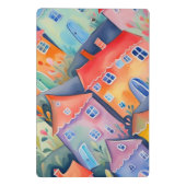 Weiche pastellfarbene kleine Häuser in friedlicher Mini Klemmbrett (Rückseite)