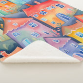 Weiche pastellfarbene kleine Häuser in friedlicher Sherpadecke (3/4)