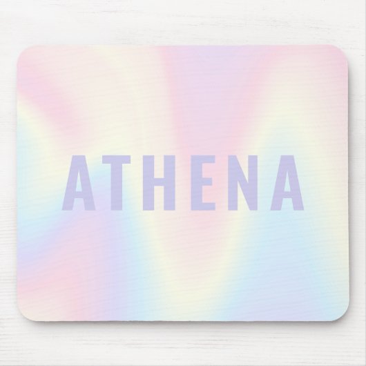 Weiche pastellfarbene Regenbogenbezeichnung modern Mousepad (Vorne)