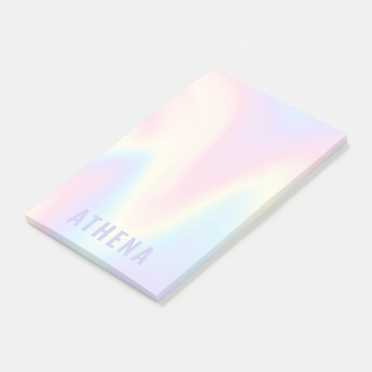 Weiche pastellfarbene Regenbogenbezeichnung modern Post-it Klebezettel (angewinkelt)