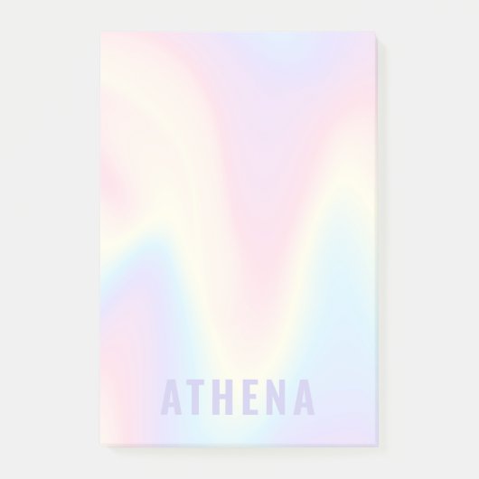 Weiche pastellfarbene Regenbogenbezeichnung modern Post-it Klebezettel (Vorderseite)