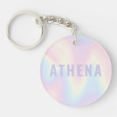 Weiche pastellfarbene Regenbogenbezeichnung modern Schlüsselanhänger (Vorderseite)