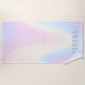 Weiche pastellfarbene Regenbogenbezeichnung modern Strandtuch (Vorderseite)