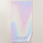 Weiche pastellfarbene Regenbogenbezeichnung modern Strandtuch (Vorderseite)