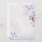 Weiche pastellfarbene violette Blumen staubige Ros Einladung (Rückseite)