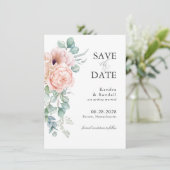 Weiche Pastellflorensehen speichern das Datum Save The Date (Stehend Vorderseite)