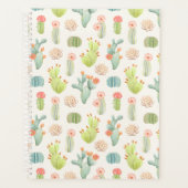 Weiche Pastellkaktus und sukkulentes Muster Planer (Vorderseite)