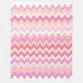 Weiche pastellrosa gestreifte farbige Zickzackmust Fleecedecke (Vorderseite)