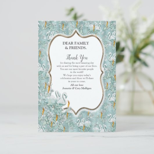 Weiche Pastelltöne Grün Danke Karte (Stehend Vorderseite)