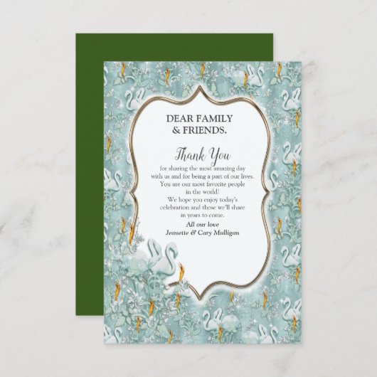 Weiche Pastelltöne Grün Danke Karte (Vorne/Hinten)