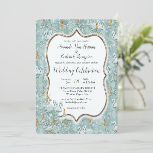 Weiche Pastelltöne, grün Einladung (Stehend Vorderseite)