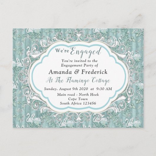 Weiche Pastelltöne, grün Einladungspostkarte (Vorderseite)