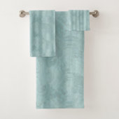 Weiche Pastelltöne in Weiß, grüne Seidenstruktur Badhandtuch Set (Insitu)