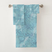 Weiche Pastelltöne in Weiß, grüne Seidenstruktur Badhandtuch Set (Insitu)