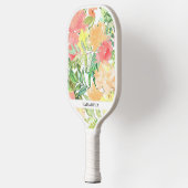 Weiche Pastelltöne und Erdtöne Blumengarten Pickleball Schläger (Links)