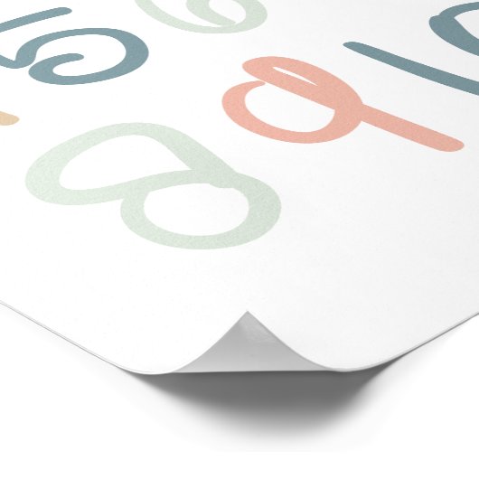 Weiche Pastelnummern - Kinderzimmer Mauer Poster (Ecke)