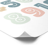 Weiche Pastelnummern - Unterrichtsraum Poster (Ecke)