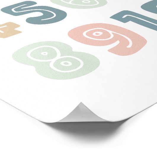 Weiche Pastelnummern - Unterrichtsraum Poster (Ecke)