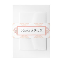 Weiche Peachy Blush Damask Einladungsbanderole