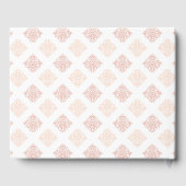 Weiche Peachy Blush Damask Gästebuch (Rückseite)
