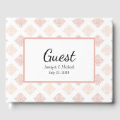 Weiche Peachy Blush Damask Gästebuch (Vorderseite)