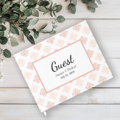 Weiche Peachy Blush Damask Gästebuch