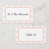 Weiche Peachy Blush Damask Platzkarte (Vorne/Hinten)