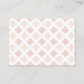 Weiche Peachy Blush Damask Platzkarte (Rückseite)